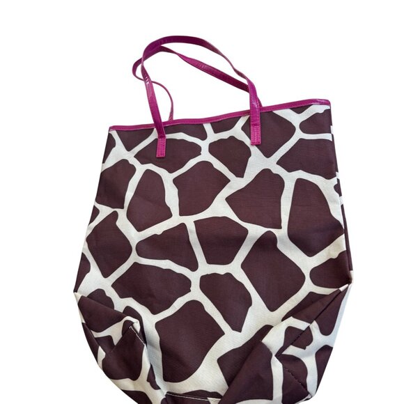 Elizabeth Arden Giraffe Print Tote Bag With Pink Handles - Picture 1 of 6